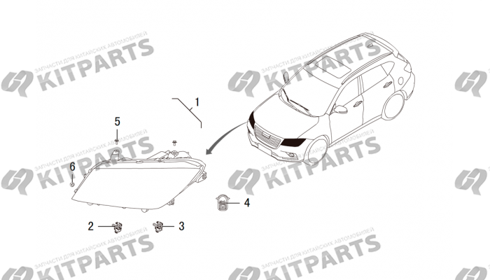 Передние комбинированные фары Haval H2