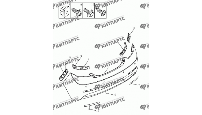 Бампер задний (Хетчбэк) Geely Emgrand (EC7)